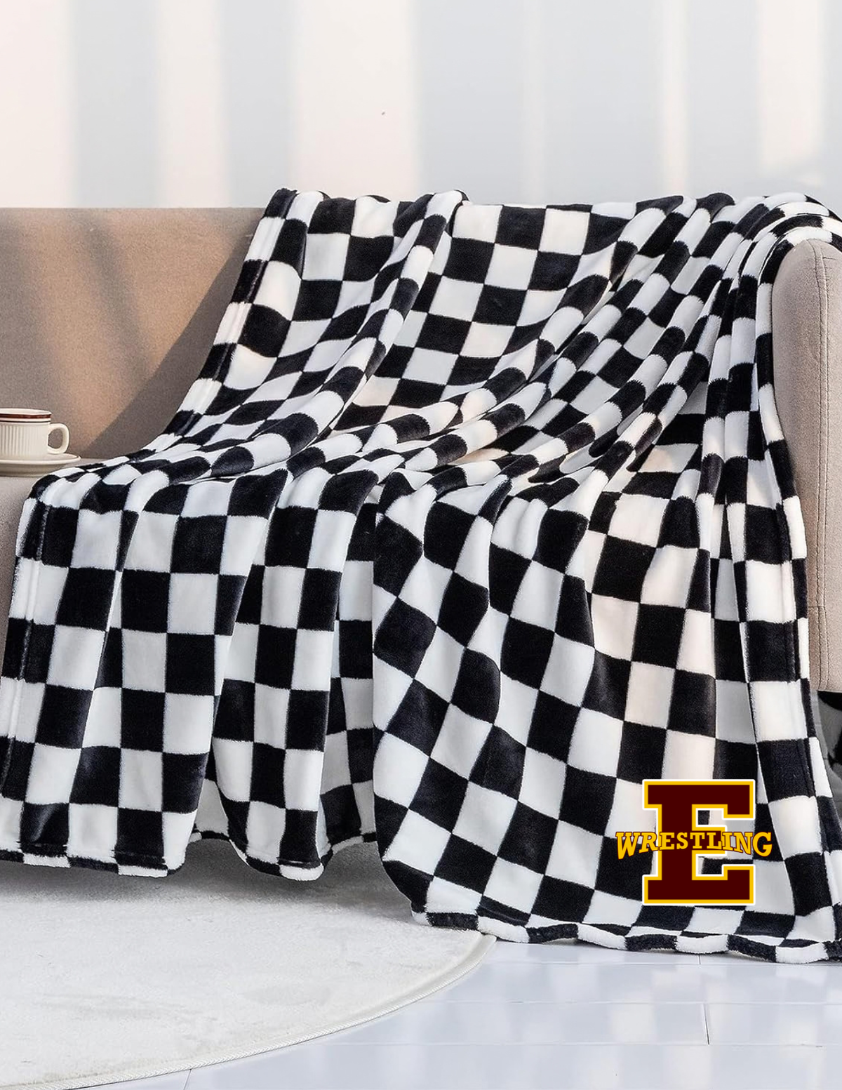 Wrestling Embroidered Fleece Blanket