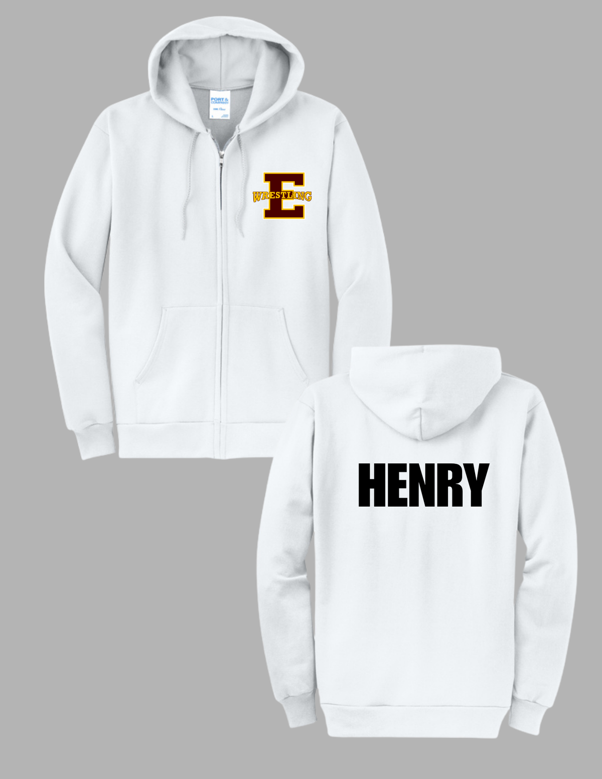 Adult/Youth Wrestling Personalized Zip-Up Hoodie