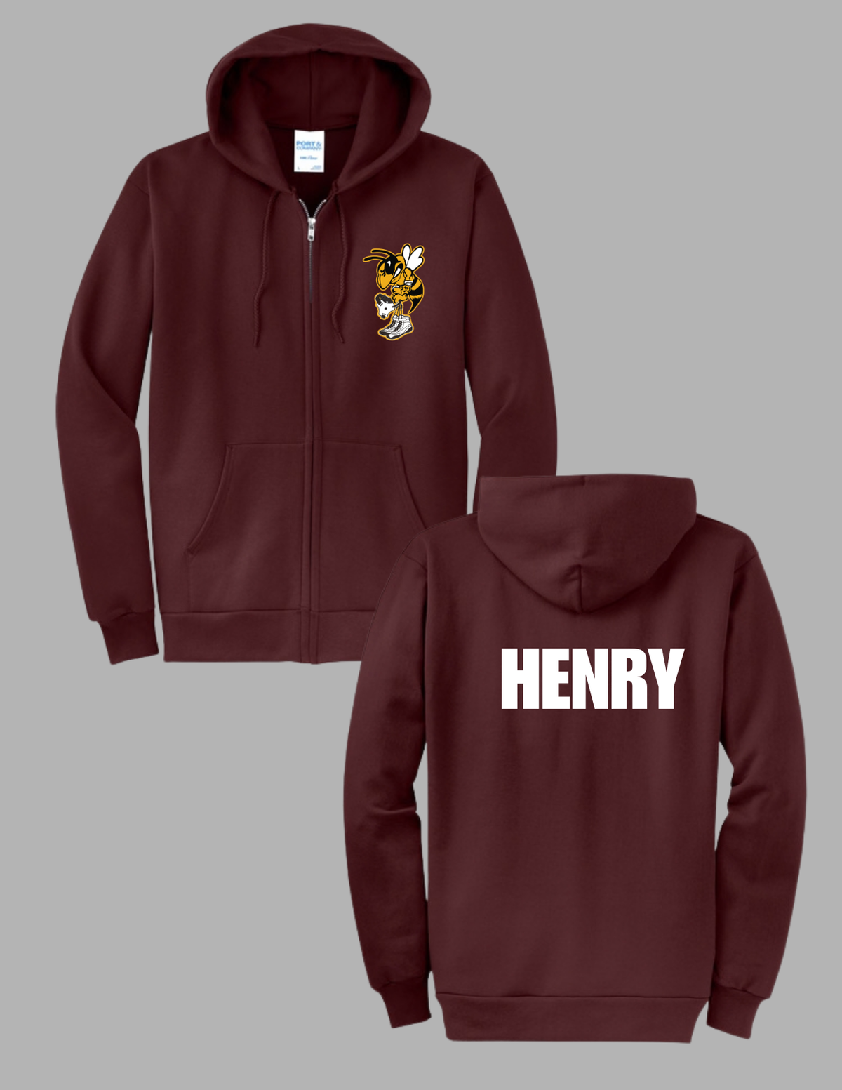 Adult/Youth Wrestling Personalized Zip-Up Hoodie