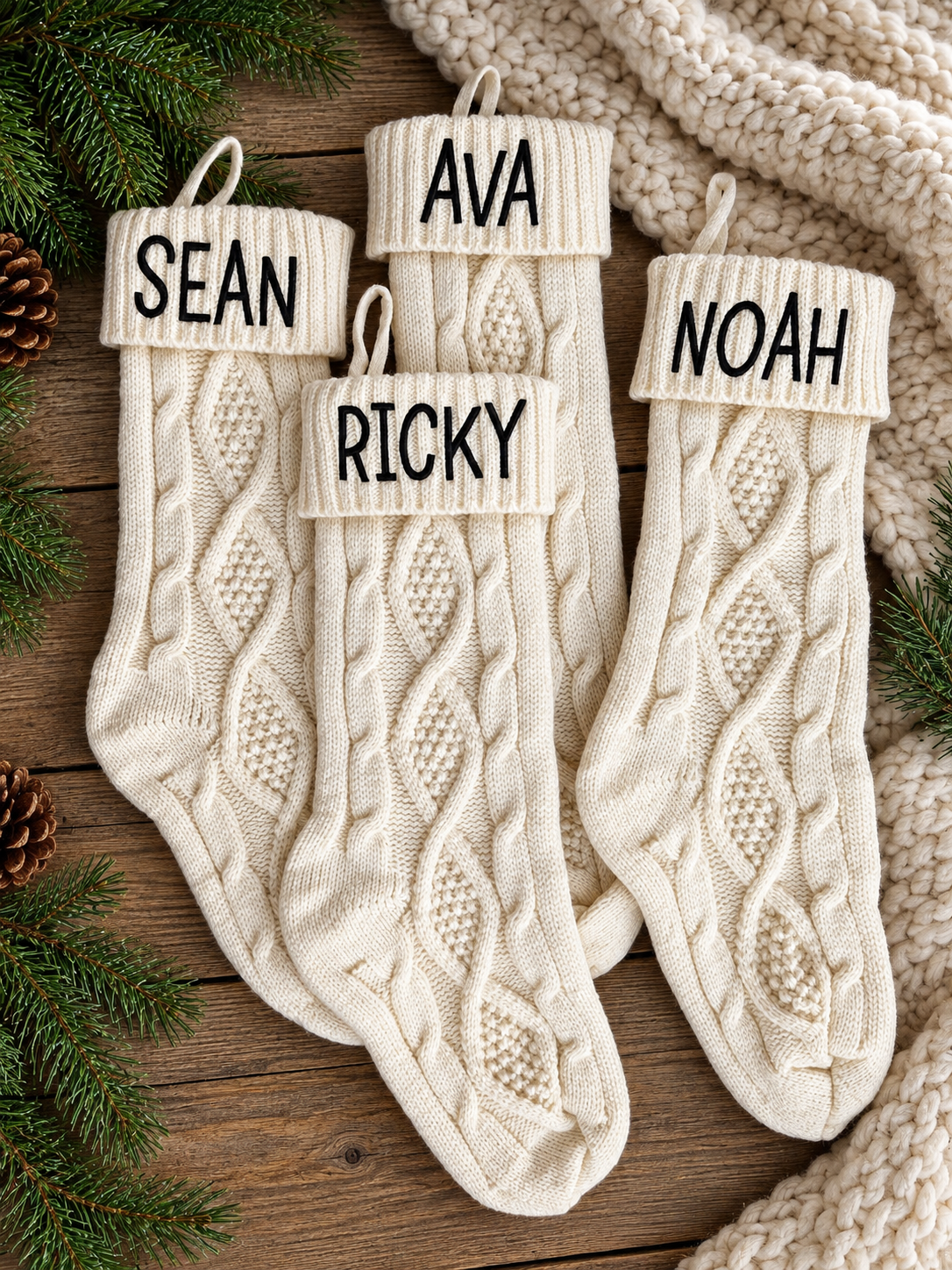 Personalized Cable Knit Christmas Stocking